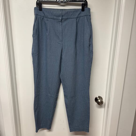 Express Womens Stylist Ankle Super High Rise Light Blue Trouser Pants Size 12L - Picture 1 of 13